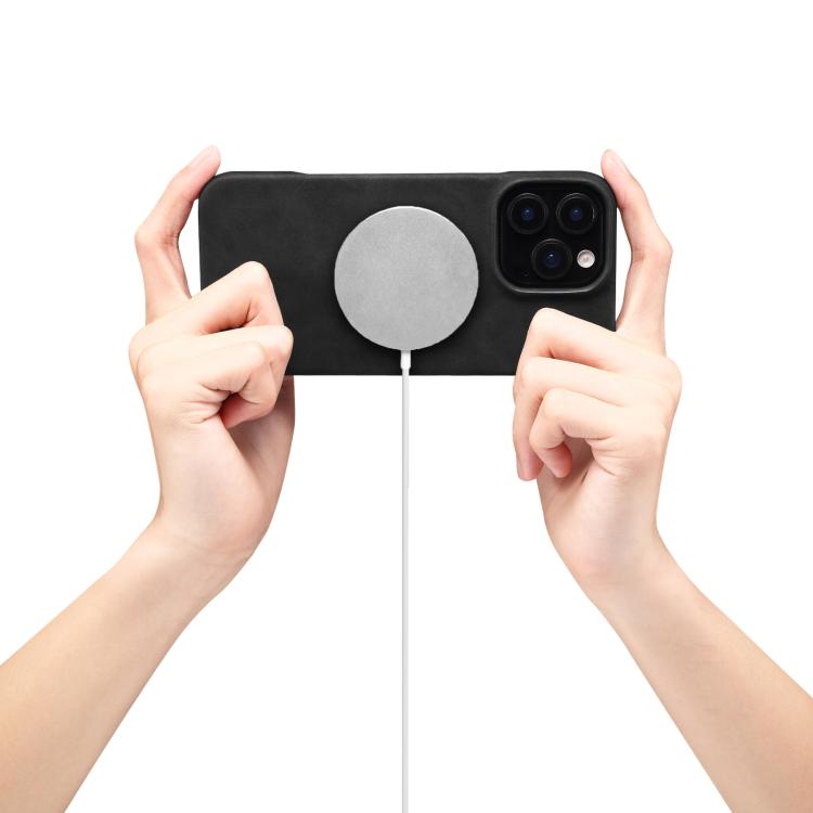 For iPhone 16 Plus Denior D27 Retro Texture RFID MagSafe Photo Frame Card-slot Phone Case(Black) - iPhone 16 Plus Cases by Denior | Online Shopping UK | buy2fix
