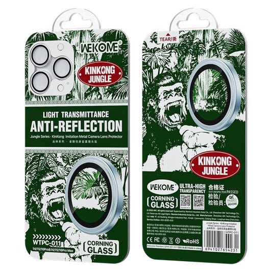 For iPhone 16 Pro / 16 Pro Max WTPC-011 Jungle Series Kinkong Imitation Metal Camera Lens Protector Film(Silver) - iPhone 16 Pro Max Tempered Glass by WK | Online Shopping UK | buy2fix