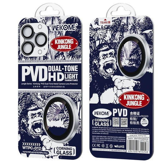 For iPhone 16 Pro / 16 Pro Max WK WTPC-012 Jungle Series Kinkong PVD Dual-color Metal Lens Protector Film(Black) - iPhone 16 Pro Max Tempered Glass by WK | Online Shopping UK | buy2fix