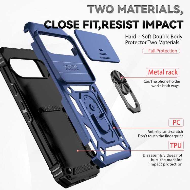 For Google Pixel 10 Pro Sliding Camshield Holder Phone Case(Blue) - Google Cases by buy2fix | Online Shopping UK | buy2fix