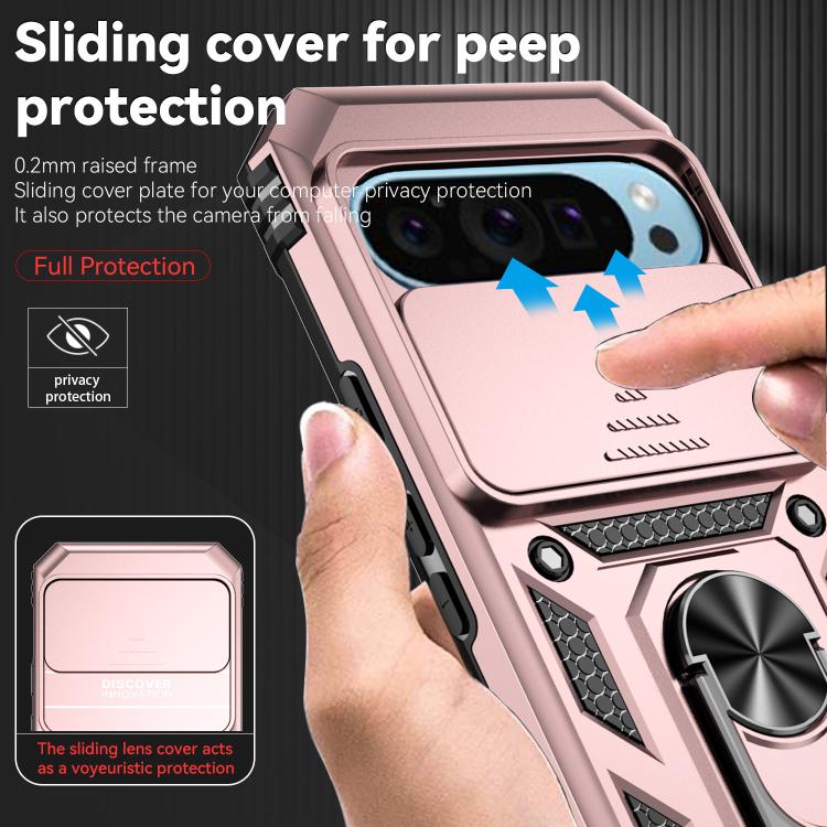 For Google Pixel 10 Pro Sliding Camshield Holder Phone Case(Rose Gold) - Google Cases by buy2fix | Online Shopping UK | buy2fix