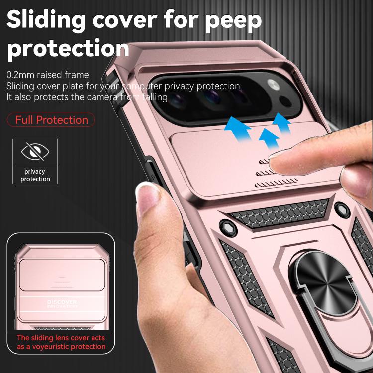 For Google Pixel 10 Pro XL Sliding Camshield Holder Phone Case(Rose Gold) - Google Cases by buy2fix | Online Shopping UK | buy2fix