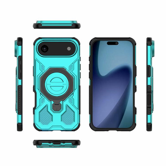 For iPhone Air J-20 Solid Color MagSafe Magnetic TPU+PC Phone Case(Lake Blue) - iPhone Air Cases by buy2fix | Online Shopping UK | buy2fix