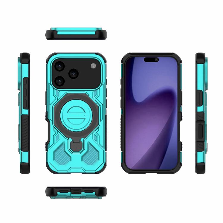 For iPhone 17 Pro J-20 Solid Color MagSafe Magnetic TPU+PC Phone Case(Lake Blue) - iPhone 17 Pro Cases by buy2fix | Online Shopping UK | buy2fix