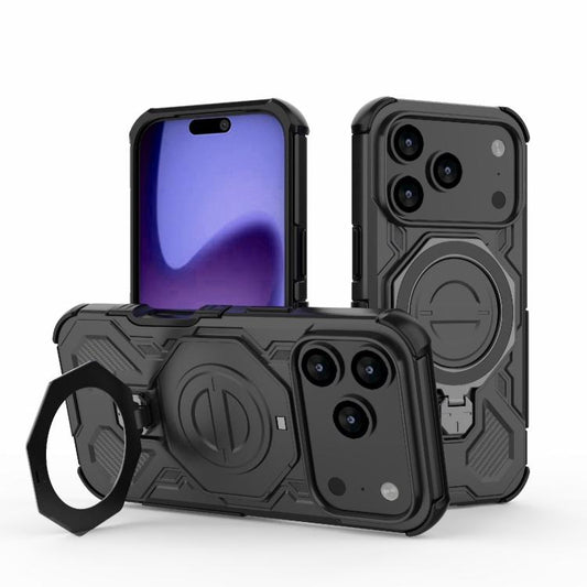 For iPhone 17 Pro J-20 Solid Color MagSafe Magnetic TPU+PC Phone Case(Black) - iPhone 17 Pro Cases by buy2fix | Online Shopping UK | buy2fix