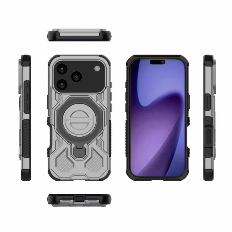 For iPhone 17 Pro J-20 Solid Color MagSafe Magnetic TPU+PC Phone Case(Grey) - iPhone 17 Pro Cases by buy2fix | Online Shopping UK | buy2fix