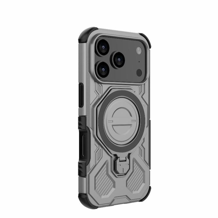 For iPhone 17 Pro J-20 Solid Color MagSafe Magnetic TPU+PC Phone Case(Grey) - iPhone 17 Pro Cases by buy2fix | Online Shopping UK | buy2fix