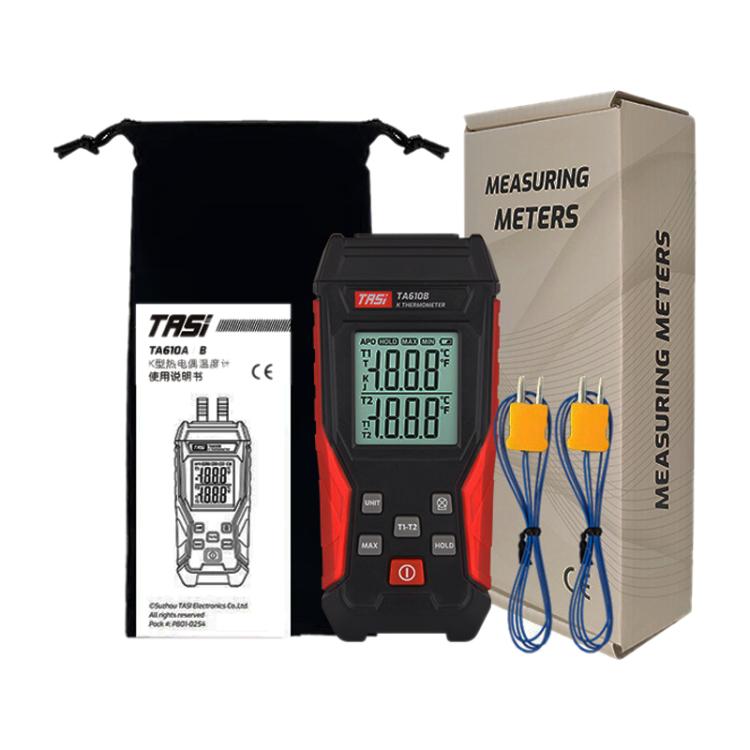 TRSI TA610B Industrial Handheld K-Type Thermocouple Thermometer, Dual Channel - Thermostat & Thermometer by TASI | Online Shopping UK | buy2fix