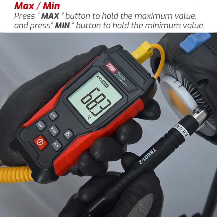 TRSI TA610B Industrial Handheld K-Type Thermocouple Thermometer, Dual Channel - Thermostat & Thermometer by TASI | Online Shopping UK | buy2fix
