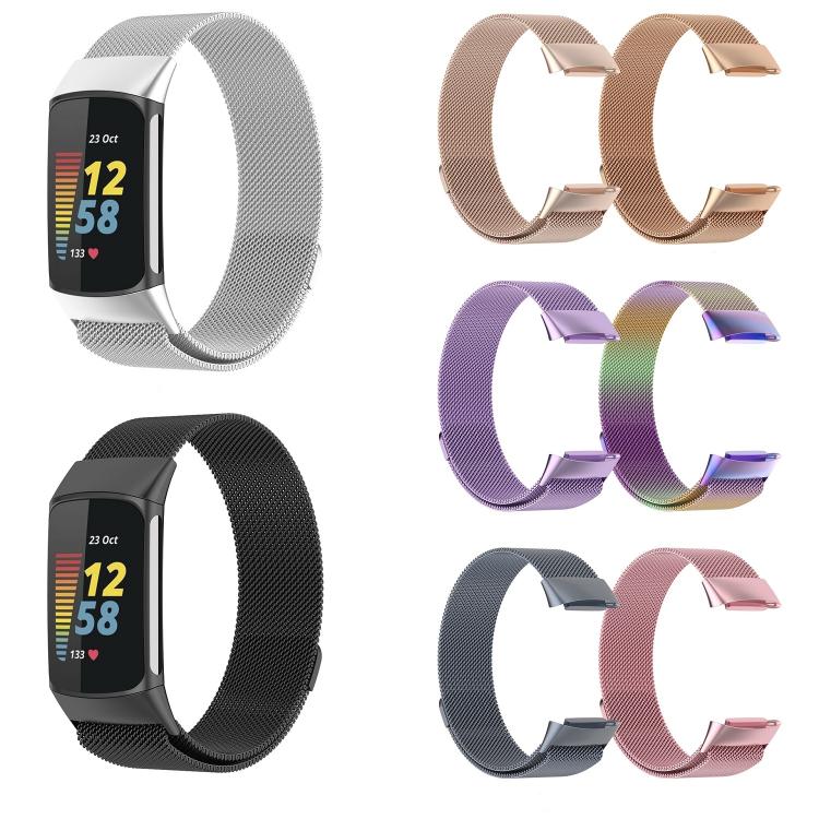 For Fitbit Charge 6 / 5 xDfind Milanese Magnetic Metal Watch Band, Size:S(Silver) - Watch Bands by xDfind | Online Shopping UK | buy2fix