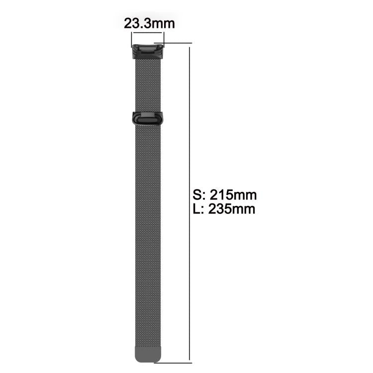 For Fitbit Charge 6 / 5 xDfind Milanese Magnetic Metal Watch Band, Size:S(Silver) - Watch Bands by xDfind | Online Shopping UK | buy2fix