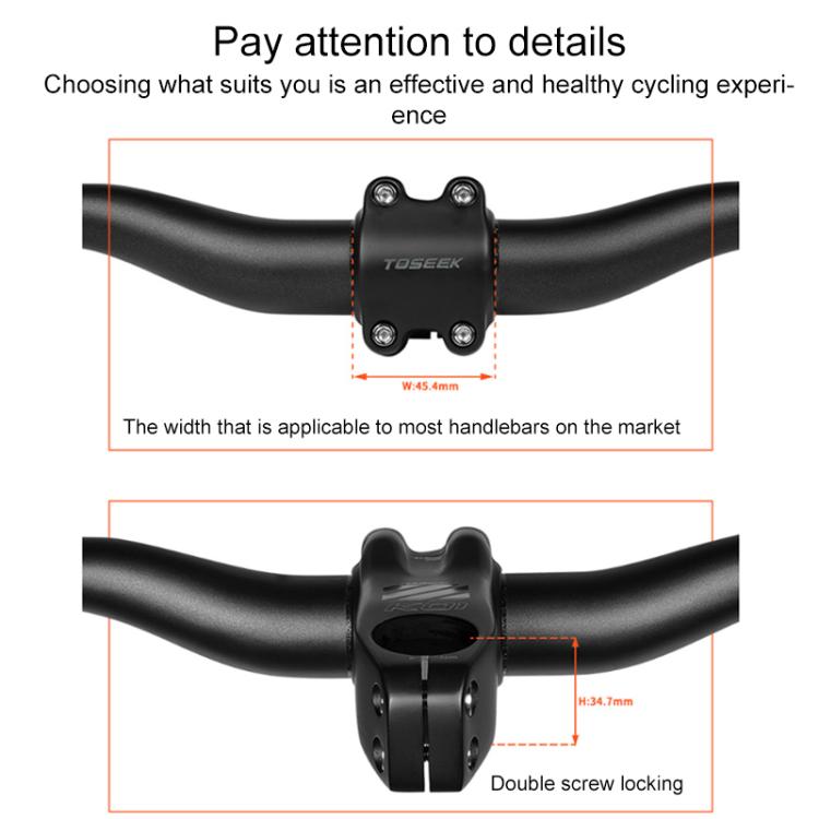 TOSEEK K01 Road Mountain Bike Carbon Fiber Handlebar Riser Faucet, Size:-12 Degree, 110mm(Gloss) - Bicycle Grips by TOSEEK | Online Shopping UK | buy2fix