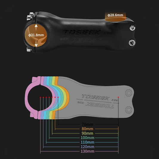 TOSEEK K04 Full Carbon Fiber Brazing Road Mountain Bike Handlebar Riser Faucet, Size:17 Degree, 130mm(Black Grey Silver) - Bicycle Grips by TOSEEK | Online Shopping UK | buy2fix