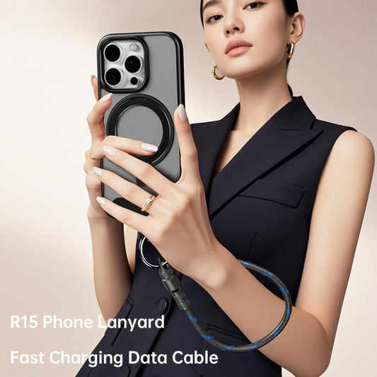 ROCK R15 Type-C to Type-C 60W Phone Lanyard Fast Charging Zinc Alloy Data Cable, Length:30cm(Creamy White) - USB-C & Type-C Cable by ROCK | Online Shopping UK | buy2fix