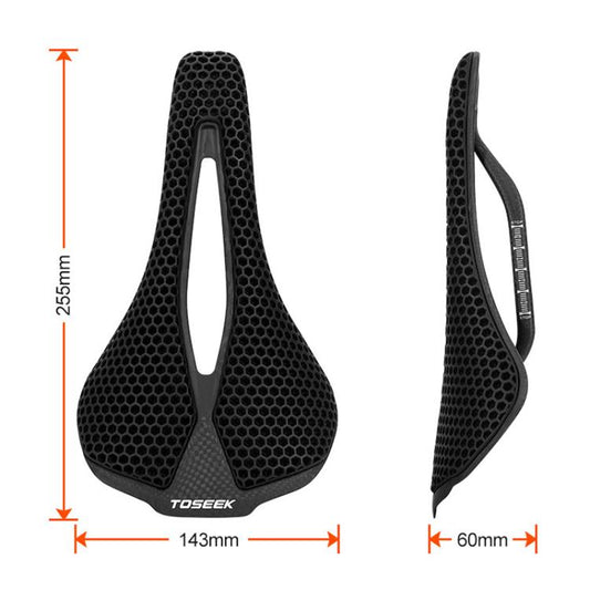 TOSEEK P300 Carbon Fiber 3D Printed Road Mountain Bike Seat(3K Plain Weave) - Bicycle Saddle by TOSEEK | Online Shopping UK | buy2fix