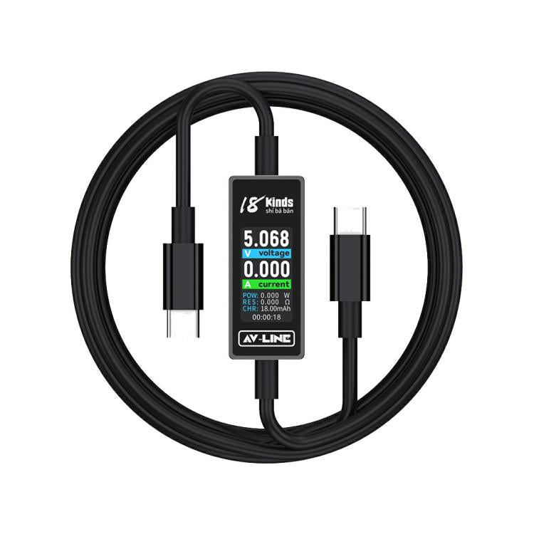 18 Kinds AV-Line Pro 1.2m Intelligent Detection Charging Data Cable, Interface:Type-C to Type-C - Test Tools by buy2fix | Online Shopping UK | buy2fix