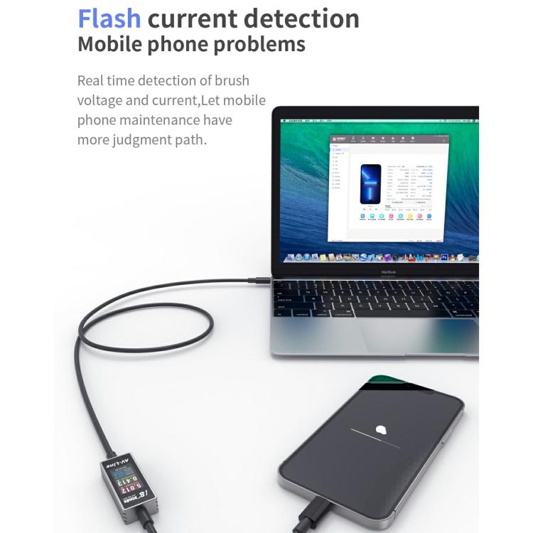 18 Kinds AV-Line Pro 1.2m Intelligent Detection Charging Data Cable, Interface:Type-C to 8 Pin - Test Tools by buy2fix | Online Shopping UK | buy2fix