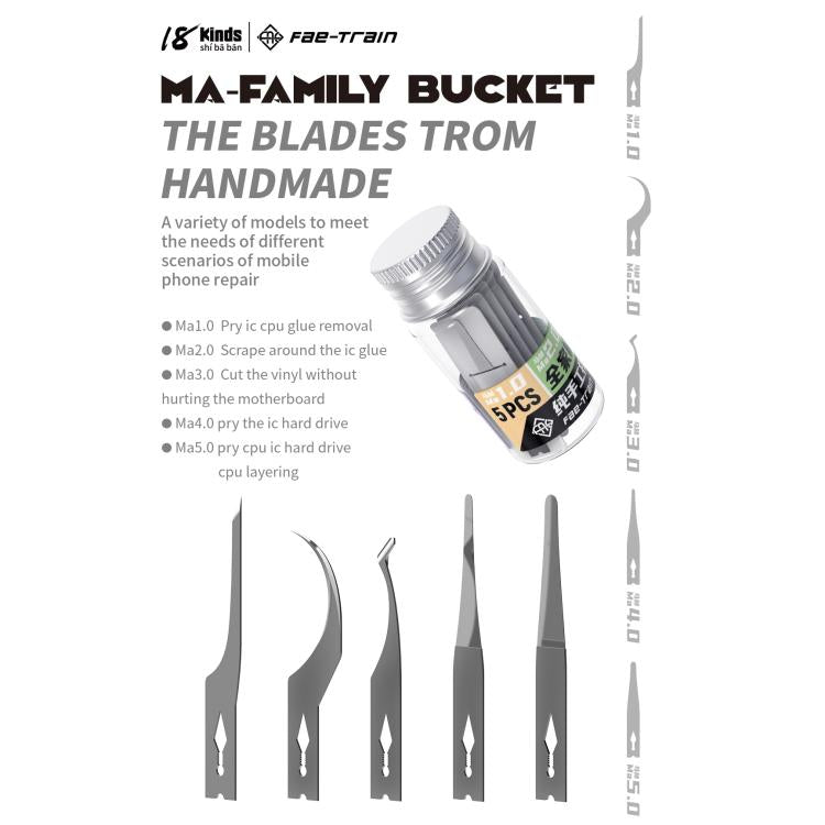 18 Kinds 5 in 1 High Toughness Soft Handmade Polishing Blade, Model:MA-Family Bucket - Polishing Repair by buy2fix | Online Shopping UK | buy2fix