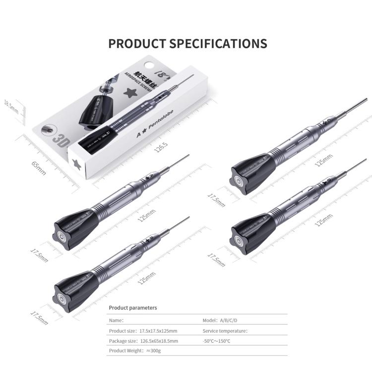 18 Kinds Aerospace 3D Anti-Slip Magnetic Screwdriver, Model:D Tri-Wing - Screwdriver by buy2fix | Online Shopping UK | buy2fix