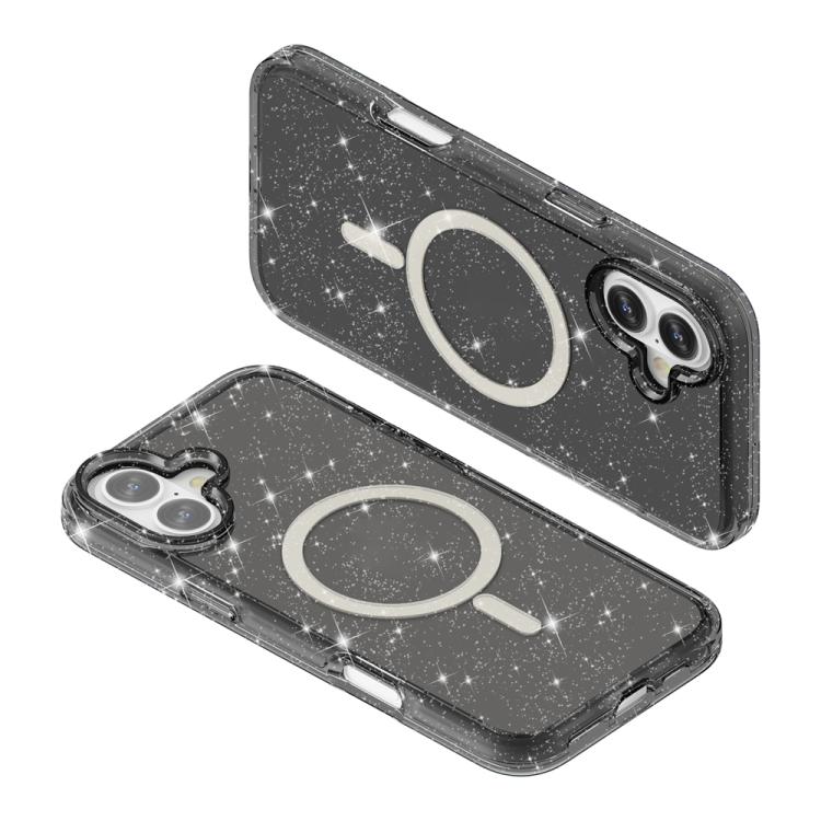 For iPhone 17 Terminator Style Glitter Powder MagSafe Magnetic Phone Case(Black) - iPhone 17 Cases by buy2fix | Online Shopping UK | buy2fix