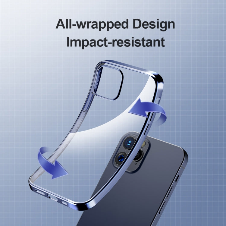 For iPhone 12 mini ROCK Shockproof Electroplating TPU Protective Case(Blue) - iPhone 12 mini Cases by ROCK | Online Shopping UK | buy2fix