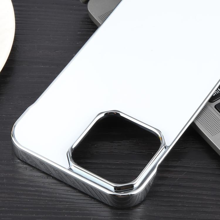 For iPhone 14 Pro Max Electroplating Frameless Frosted Anti-Glare PC MagSafe Phone Case(Silver White) - iPhone 14 Pro Max Cases by buy2fix | Online Shopping UK | buy2fix