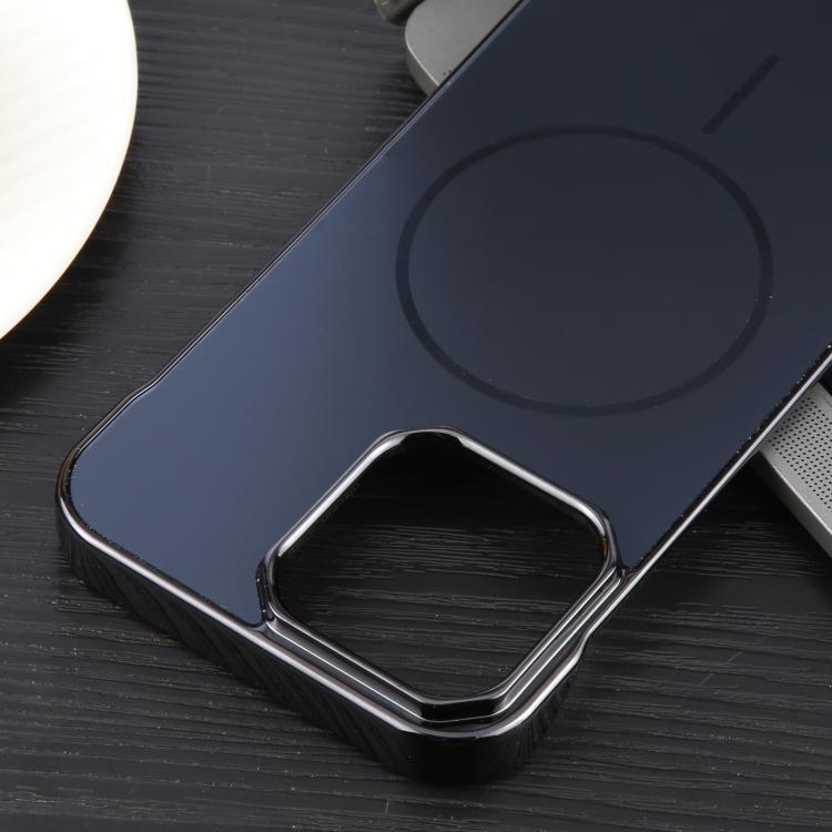 For iPhone 12 / 12 Pro Electroplating Frameless Frosted Anti-Glare PC MagSafe Phone Case(Black) - iPhone 12 / 12 Pro Cases by buy2fix | Online Shopping UK | buy2fix