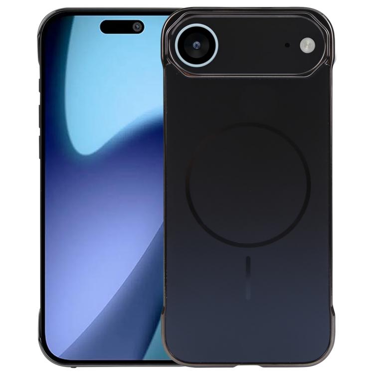 For iPhone 17 Air Electroplating Frameless Frosted Anti-Glare PC MagSafe Phone Case(Black) - iPhone 17 Air Cases by buy2fix | Online Shopping UK | buy2fix
