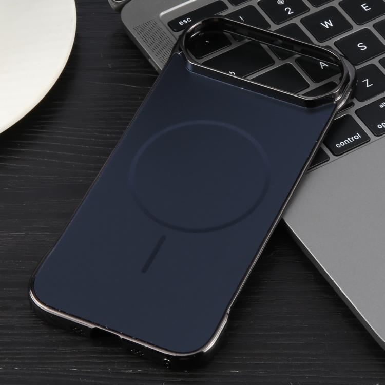 For iPhone 17 Air Electroplating Frameless Frosted Anti-Glare PC MagSafe Phone Case(Black) - iPhone 17 Air Cases by buy2fix | Online Shopping UK | buy2fix