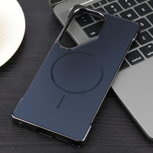 For Samsung Galaxy S23 Ultra 5G Electroplating Frameless Frosted Anti-Glare PC MagSafe Phone Case(Black) - Galaxy S23 Ultra 5G Cases by buy2fix | Online Shopping UK | buy2fix