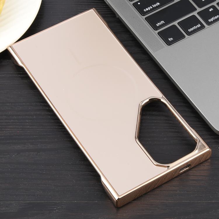 For Samsung Galaxy S25 Ultra 5G Electroplating Frameless Frosted Anti-Glare PC MagSafe Phone Case(Desert Gold) - Galaxy S25 Ultra 5G Cases by buy2fix | Online Shopping UK | buy2fix