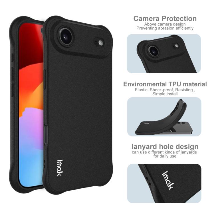 For iPhone 17 Air imak Shockproof Airbag TPU Phone Case(Matte Black) - iPhone 17 Air Cases by imak | Online Shopping UK | buy2fix