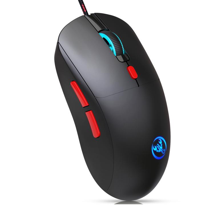 HXSJ X200 3600DPI Colorful Luminous Wired Mouse, Cable Length: 1.5m(Black) - Wired Mice by HXSJ | Online Shopping UK | buy2fix