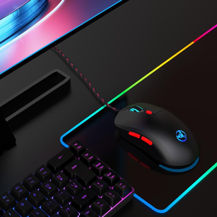 HXSJ X200 3600DPI Colorful Luminous Wired Mouse, Cable Length: 1.5m(Black) - Wired Mice by HXSJ | Online Shopping UK | buy2fix
