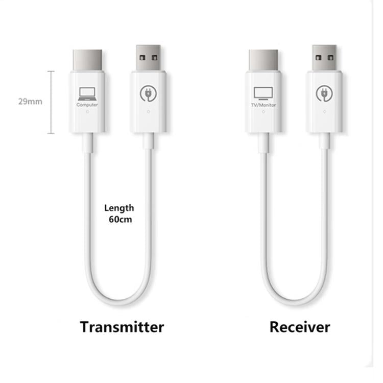 Measy AM18051 HDMI Wireless Transmitter Receiver Screen Mirroring Cable(White) - Wireless Display Dongle by Measy | Online Shopping UK | buy2fix