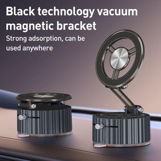 BDK102 Vacuum Adsorption Magnetic Folding Car Phone Holder(Silver) - Universal Car Holders by buy2fix | Online Shopping UK | buy2fix