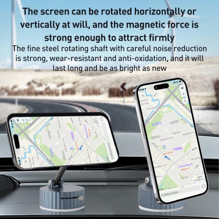 BDK103 Vacuum Adsorption Magnetic Folding Car Phone Holder(Gun Metal) - Universal Car Holders by buy2fix | Online Shopping UK | buy2fix