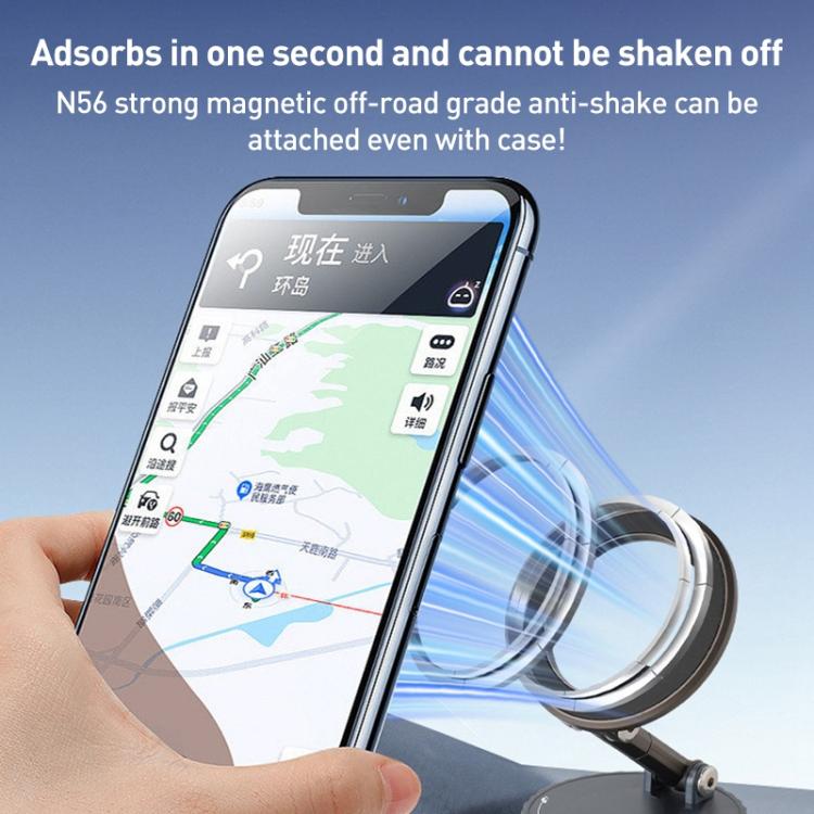 BDK103 Vacuum Adsorption Magnetic Folding Car Phone Holder(Gun Metal) - Universal Car Holders by buy2fix | Online Shopping UK | buy2fix