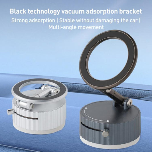 BDK104 Vacuum Adsorption Magnetic Folding Car Phone Holder(Silver) - Universal Car Holders by buy2fix | Online Shopping UK | buy2fix