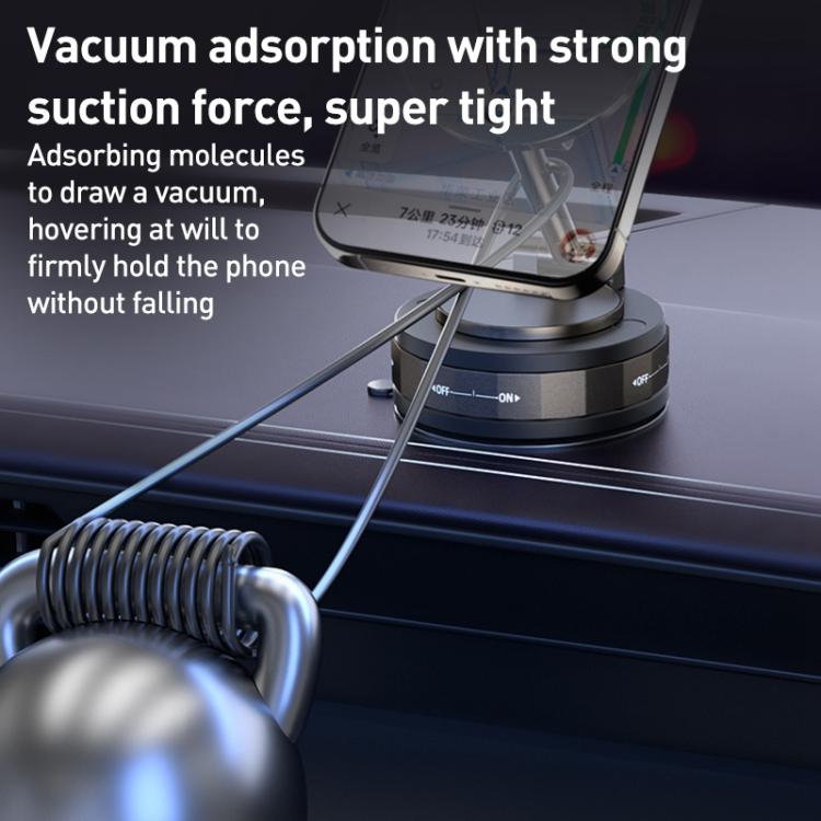 CCT30-2F Rotating Vacuum Adsorption Magnetic Car Phone Holder(Black) - Universal Car Holders by buy2fix | Online Shopping UK | buy2fix