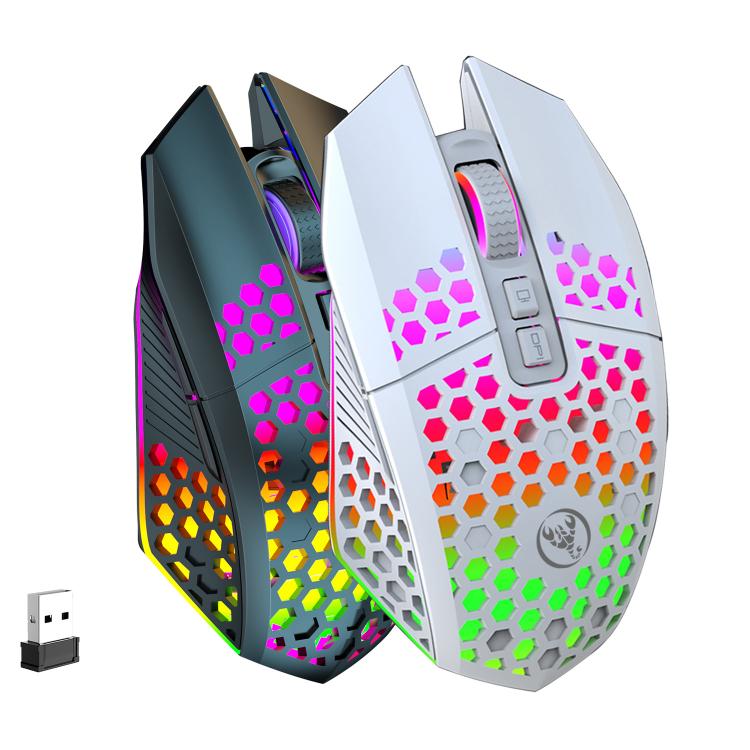 HXSJ T500 Hole Mouse 2.4G Backlight Rechargeable Wireless Mouse(Black) - Wireless Mice by HXSJ | Online Shopping UK | buy2fix