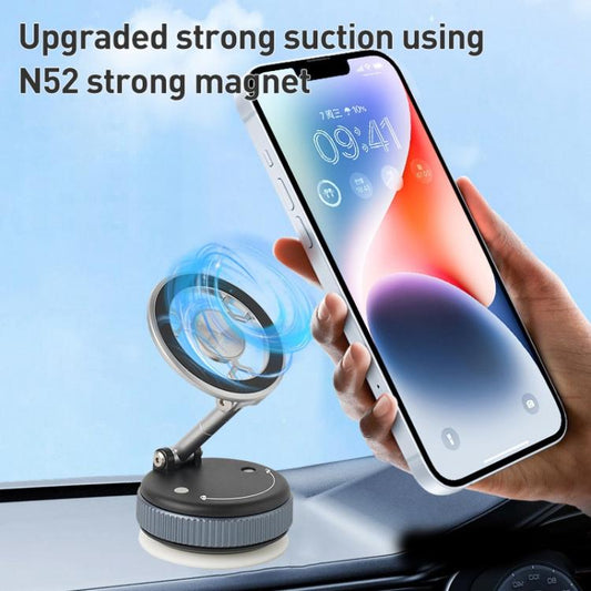 XZK101 Folding Vacuum Adsorption Magnetic Car Phone Holder(Gun Metal) - Universal Car Holders by buy2fix | Online Shopping UK | buy2fix