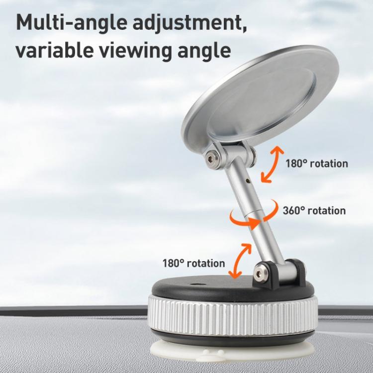XZK103 Folding Vacuum Adsorption Magnetic Car Phone Holder(Gun Metal) - Universal Car Holders by buy2fix | Online Shopping UK | buy2fix