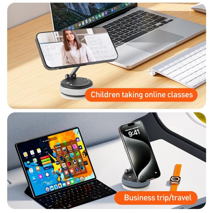 XZK103 Folding Vacuum Adsorption Magnetic Car Phone Holder(Gun Metal) - Universal Car Holders by buy2fix | Online Shopping UK | buy2fix