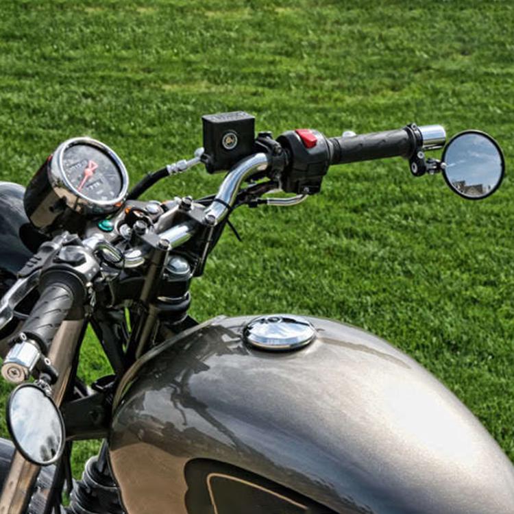 2pcs/Set Folding Motorcycle Handlebar Rearview Mirror Round Reversing Mirror(Black) - Side Mirrors by buy2fix | Online Shopping UK | buy2fix