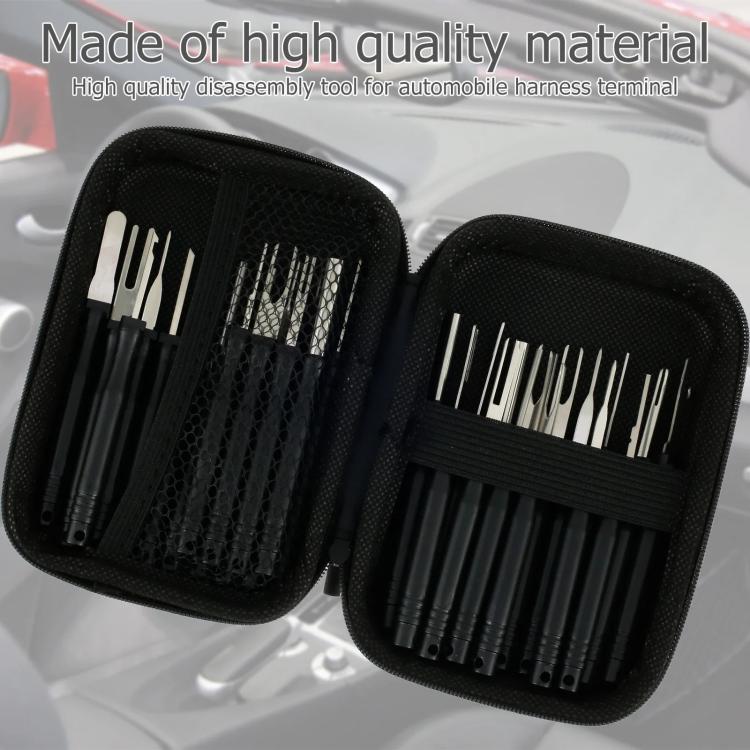 30pcs / Set Car Wire Harness Terminal Pin Removal Tool(Black Long Handle) - Booster Cable & Clip by buy2fix | Online Shopping UK | buy2fix