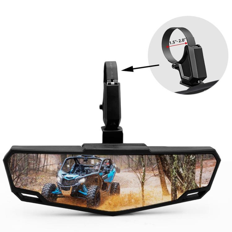 1.75-2 inch Universal Rearview Mirror Center Mirror for UTV / ATV(Black) - Side Mirrors by buy2fix | Online Shopping UK | buy2fix