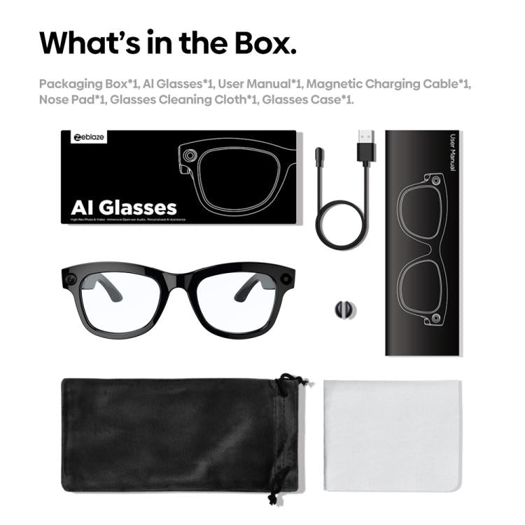 Zeblaze Eyewear AI Shooting Glasses Open-ear Audio AI Assistance(Sunglasses Lenses) - Smart Glasses by Zeblaze | Online Shopping UK | buy2fix