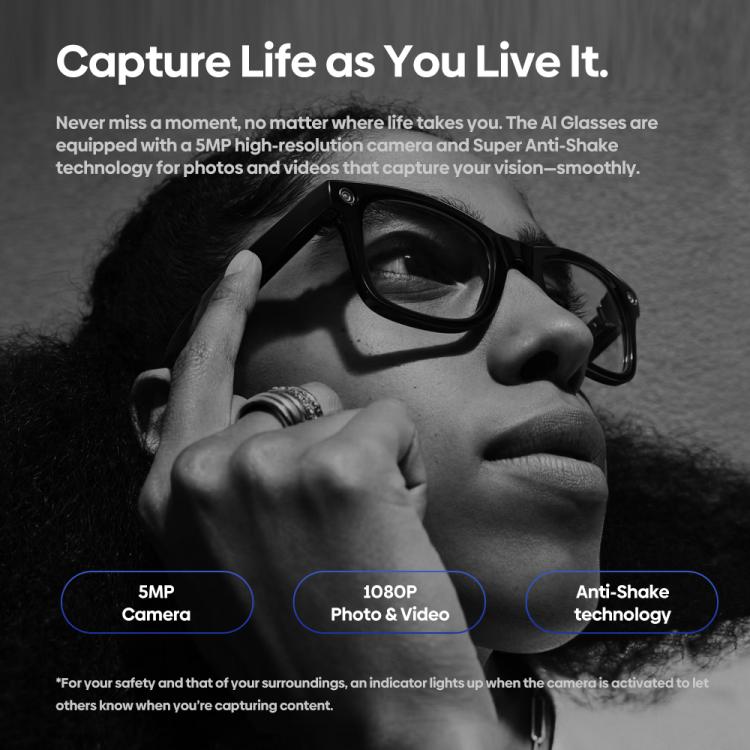 Zeblaze Eyewear AI Shooting Glasses Open-ear Audio AI Assistance(Sunglasses Lenses) - Smart Glasses by Zeblaze | Online Shopping UK | buy2fix