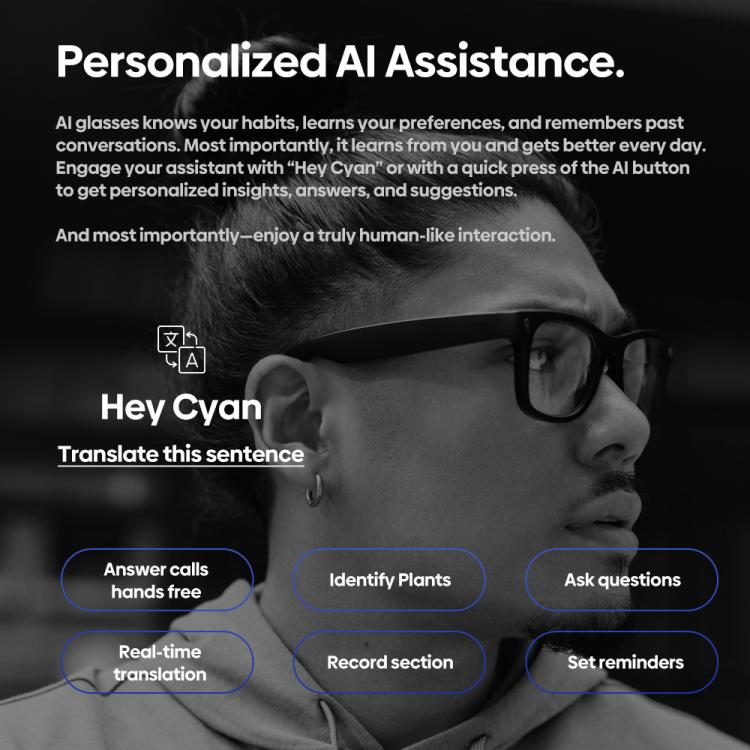 Zeblaze Eyewear AI Shooting Glasses Open-ear Audio AI Assistance(Sunglasses Lenses) - Smart Glasses by Zeblaze | Online Shopping UK | buy2fix